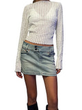 Peneran-Women Y2K Lace Floral Mesh Sheer Crop Tops Sexy See-through Slim Fit Tee Top Summer Going Out Blouse Streetwear