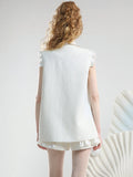 Peneran-Set-Up Frill Nichi Lace Embroidery Vest＆Short-Pants