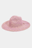 Peneran-Checkered Straw Weave Sun Hat