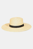 Peneran-Flat Brim Straw Weave Hat