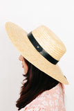 Peneran-Flat Brim Straw Weave Hat