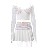 Peneran-Alice Lace Skirt Set
