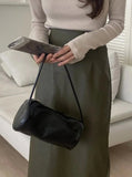 Peneran-Cambria Faux Leather Midi Skirt