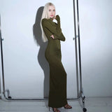 Peneran-Clover Long Sleeve Maxi Dress