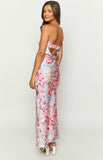 Peneran-Genevieve Floral Print Maxi Skirt