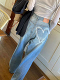 Peneran-Shay Heart Print Jeans