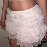 Peneran-Opal Mesh Multi-Layered Mini Skirt