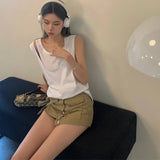 Peneran-Summer Denim Shorts jeans Skirts Women Shorts Ripped Solid Color Cotton Blend Attractive Leisure Shorts Femme Pantalones Mujer