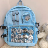 Peneran Japanese Style Backpacks for Women Lolita Jk Waterproof Nylon Casual Fashion Backpacks College Style Transparent Ita Bag