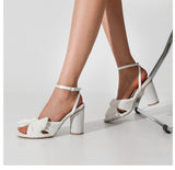 PENERAN 2023 Runway style Butterfly-knot Sandals Women Pumps Satin Summer Lady Shoes High heels Party sandals Dancing shoes 5cm(2")/8cm(3.25")