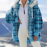 Peneran Women Winter Coat Solid Color Long Sleeves Zipper Cardigan Loose Warm Furry Plush Plus Size Lady Coat Winter Clothes