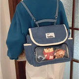 Peneran Cute Casual Womens Backpack Transparent 2024 New Fashion Student School Backpack Harajuku Style Lolita Jk Brown Ita Bag