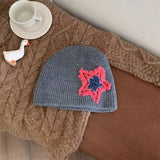 Peneran-2023 New Trend Five-pointed Star Retro Acrylic Hat Women's Autumn and Winter Thickened Warm Fashion Knitted Beanie Cap Bonnet
