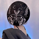 Peneran-Japanese Autumn and Winter Women's Wool Niche Beret Butterfly Embroidery Dark Y2K Trend Warm Street Shot Warm Painter Hat Mujer