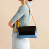 Peneran Vintage Underarm Shoulder Bag Trendyol Designer Handbags for Women 2024 Solid Colour Patchwork Lady Casual Leather Bag
