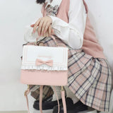 Peneran Cute Lolita Bag Female Japanese Harajuku Bowknot Crossbody Shoulder Bag Kawaii Girls Backpack Handbags For Women 3 Purpose