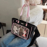 Peneran Plaid Fashion Womens Shoulder Bag Luxury Lolita Jk Niche Designer Ita Tote Bag Leather Casual Doll Harajuku Ladies Handbag