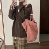 Peneran Pink Tote Bags for Women Aesthetic Luxury Designer Korean Fashion Student Shoulder Bag Large Capacity Literary New Handbag