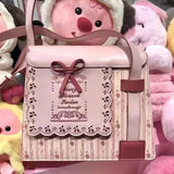 Peneran Japanese Style Jk Lolita Pink Shoulder Bag Bow Letter Flowers Print Sweet Cute Ita Bag New Kawaii Fresh Designers Handbag