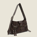 Peneran Y2k Punk Womens Shoulder Bag Casual Large Capacity Casual Leather Vintage Tote Bag Literary Advanced Luxury Female Handbag