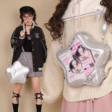 Peneran Y2k Fashion Womens Shoulder Bag Lolita Jk Pentagram Shape Cute Ita Bag Harajuku Casual Exquisite Transparent New Backpack