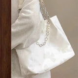 Peneran-Xiuya White Shoulder Bag for Women Bow Elegant Large Capacity Tote Bag Aesthetic Simple Casual Exquisite Fashion Ladies Handbag