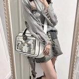 Peneran Jk Lolita Large Capacity Crossbody Bag  Star Applique Japanese Style Pu Leather Ita Bag Daily Casual Girls Kawaii Handbag