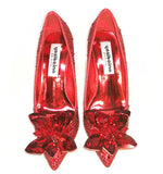 PENERAN 2023 European Wedding Shoes Female Rhinestone Crystal Shoes Stiletto Pointed Red Bridal Shoes Fashion Bridesmaid High Heel
