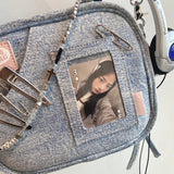 Peneran Y2K Vintage Denim Handbag Cute Casual Fashion Chase Star Pain Bag 2024 Spring New Fashion Designer Luxury Square Bag