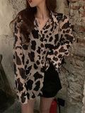 Peneran Leopard Print Shirts Blouses Women Spring Summer Thin Sun-proof Shirt Long Sleeve Sexy Casual Loose Chiffon Tops Y2k Clothes 3XL