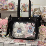 Peneran Silver Womens Shoulder Bag Lolita Jk Large Capacity Japanese Style Tote Bag Fashion Harajuku Female Transparent Handbag