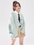 Peneran Casual Sweater Coats Women 2023 Autumn Long Sleeve Button Fur Jacket Cardigan Office Lady Korean Fashion Y2k Clothing Chic