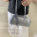 Peneran Silver Leather Womens Shoulder Bag Casual Korean Style Fashion Elegant Handbag Aesthetic Female Exquisite New Armpit Bag