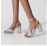 PENERAN 2023 Runway style Butterfly-knot Sandals Women Pumps Satin Summer Lady Shoes High heels Party sandals Dancing shoes 5cm(2")/8cm(3.25")