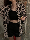 Peneran Leopard Print Shirts Blouses Women Spring Summer Thin Sun-proof Shirt Long Sleeve Sexy Casual Loose Chiffon Tops Y2k Clothes 3XL
