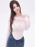 Peneran Autumn Winter Sexy Knitted Sweater Women Design Korean Fashion Elegant Pullover Office Lady Y2k Crop Tops Female Chic Jumpers