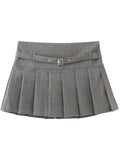 Peneran-Zlata Pleated Mini Skirt