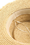 Peneran-Adjustable Strap Raw Hem Weave Hat