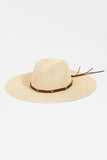 Peneran-Rope Strap Wide Brim Weave Hat