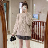 Peneran 2023 Autumn And Winter New Casual Jewelry And Artificial Pearl Inlaid Long-Sleeved Round-Neck Sweater