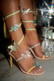 Peneran-Fantasy Embellished Around The Ankle Coil Heels - Multi