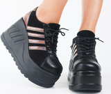 Peneran Big Size 35-43 Brand Design Female High Heels Goth Flats Cosplay Platform Women's sneakers 2021 Street Punk Wedge Shoes Woman