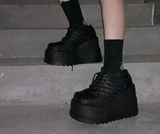 Peneran Big Size 35-43 Brand Design Female High Heels Goth Flats Cosplay Platform Women's sneakers 2021 Street Punk Wedge Shoes Woman