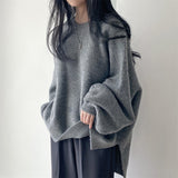 Peneran Lazy Style Oversize Femme Pullover Tops Office Lady Soft Autumn 2022 OL Warm Chic Women Knitwear Sweaters Jumpers