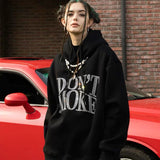 Peneran Black Goth Rhinestone Hoodie Streetwear Women Punk Gothic Pullover Harajuku Oversize Hip Hop Couple Sweatshirt Female