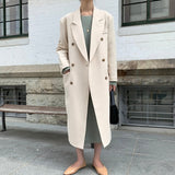 Peneran Korean Chic Apricot Long Coat Woman Winter Autumn 2023 Elegant Loose Trench Coat for Women Double Breasted Streetwear Jacket