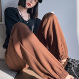 Peneran 2022 New Arrival Spring/Autumn Korean Style Women All-Matched Ankle-Length Pants Casual Loose Elastic Waist Bloomers Pants P97