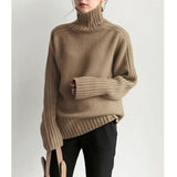 Graduation Gifts 2022 Autumn Winter Loose Turtleneck Pullover Basic Warm Sweater for Women Korean Soft Kniited Solid Sweater Tops