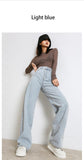 Women's Casual Denim Pants High Waisted Wide Leg Jeans 2020 Autumn Winter Tall Instantly Slims Relaxed Fit Straight Leg Jean