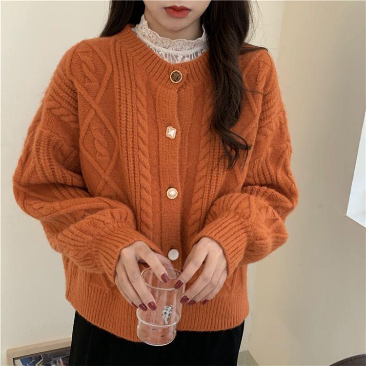 Christmas Gift  O Neck Women Button Solid Cardigan 2021 Long Sleeve Sweater Autumn Winter Knitted Loose OversizedJacket Casual